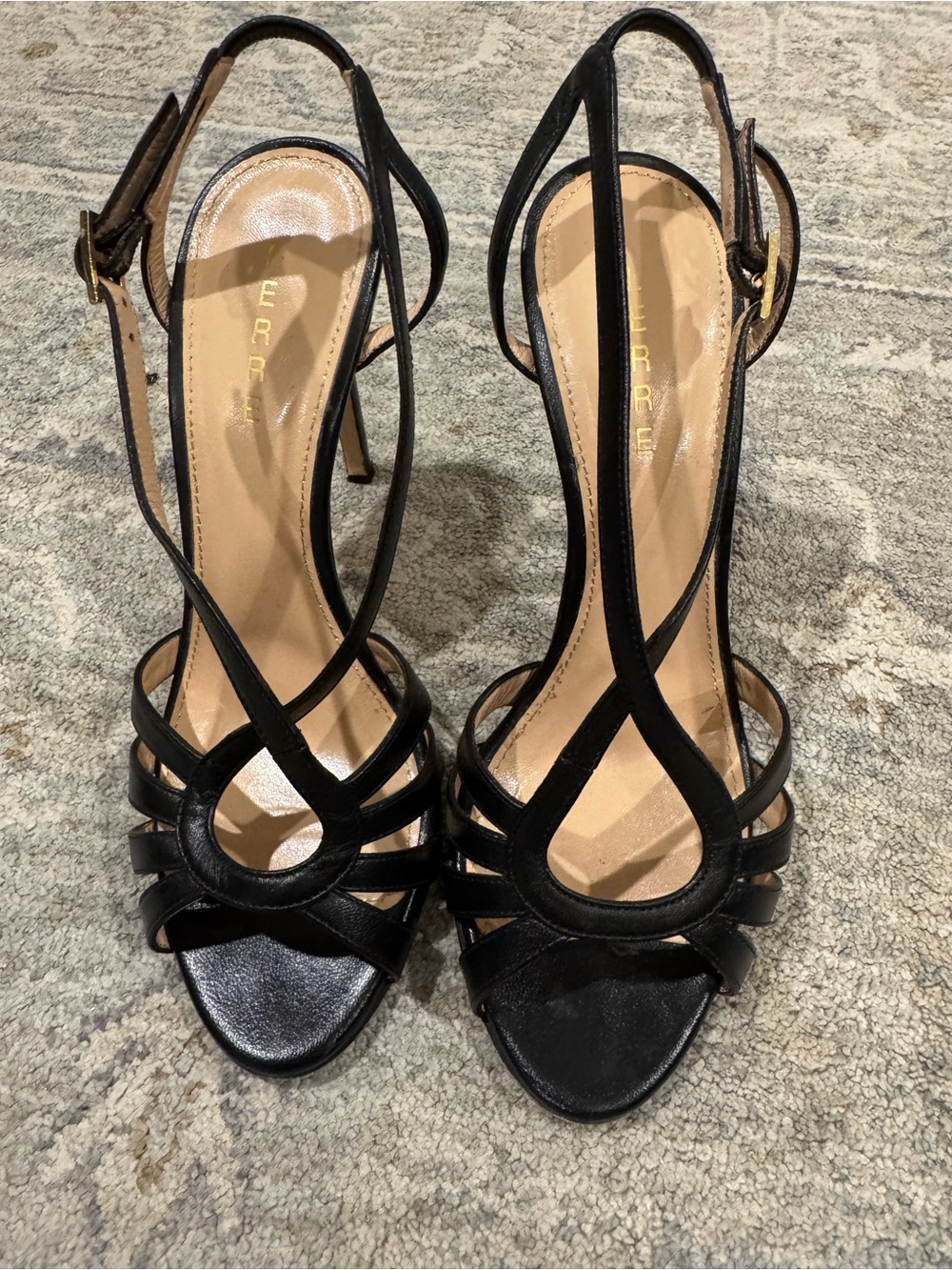 Vero Cuoio Black Strappy Stiletto Sandals